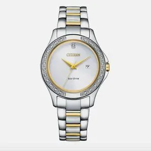Citizen Diamond Row 32mm Calendar Watch! WOW! Citizen Eco-Drive Corso Diamond EW2712-55E - Cirelli Jewelers main image 4